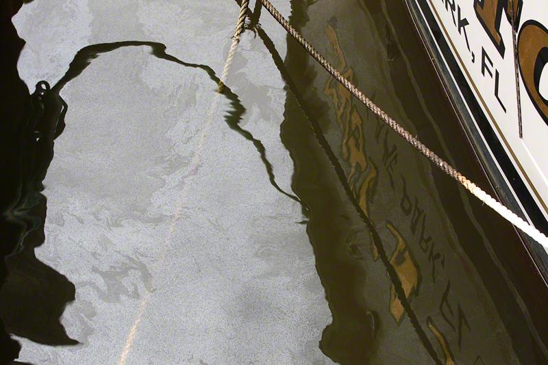 oil slick near boat